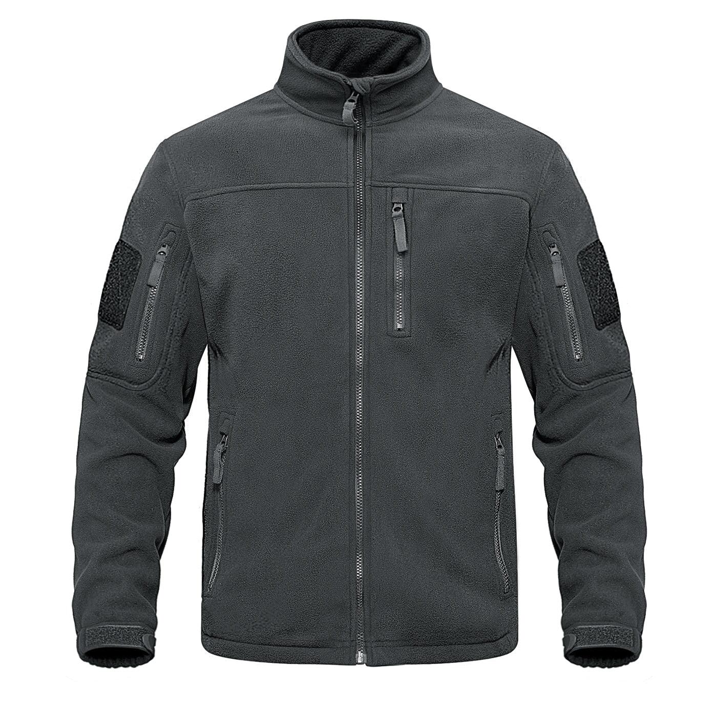 Dark Blue Warm Multi-Pockets Outdoor Tactical Fleece Jacket Soft Unique Style Jacket Work Coats Men's Windbreaker Jacket Sport Hiking Coat For Winter And Autumn Stevvex