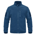 Dark Blue Warm Multi-Pockets Outdoor Tactical Fleece Jacket Soft Unique Style Jacket Work Coats Men's Windbreaker Jacket Sport Hiking Coat For Winter And Autumn Stevvex