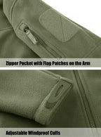 Dark Blue Warm Multi-Pockets Outdoor Tactical Fleece Jacket Soft Unique Style Jacket Work Coats Men's Windbreaker Jacket Sport Hiking Coat For Winter And Autumn Stevvex