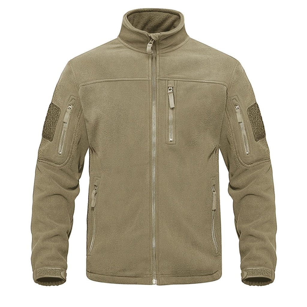 Dark Blue Warm Multi-Pockets Outdoor Tactical Fleece Jacket Soft Unique Style Jacket Work Coats Men's Windbreaker Jacket Sport Hiking Coat For Winter And Autumn Stevvex