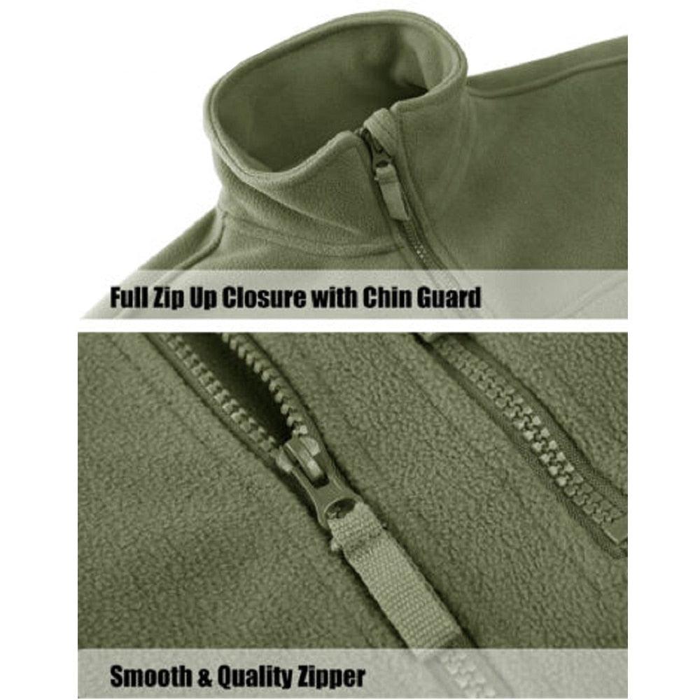Dark Blue Warm Multi-Pockets Outdoor Tactical Fleece Jacket Soft Unique Style Jacket Work Coats Men's Windbreaker Jacket Sport Hiking Coat For Winter And Autumn Stevvex