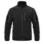Dark Blue Warm Multi-Pockets Outdoor Tactical Fleece Jacket Soft Unique Style Jacket Work Coats Men's Windbreaker Jacket Sport Hiking Coat For Winter And Autumn Stevvex