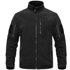 Dark Blue Warm Multi-Pockets Outdoor Tactical Fleece Jacket Soft Unique Style Jacket Work Coats Men's Windbreaker Jacket Sport Hiking Coat For Winter And Autumn Stevvex