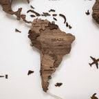 3D LED Wooden World Map 3.0 Dark Walnut - SJB-DIAMOND ELITES