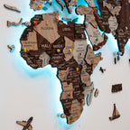 3D LED / LUMINOUS Wooden World Map 3.0 Cappuccino - SJB-DIAMOND ELITES