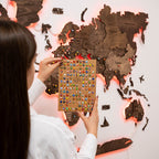 3D LED Wooden World Map 3.0 Dark Walnut - SJB-DIAMOND ELITES
