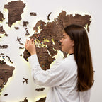 3D LED Wooden World Map 3.0 Dark Walnut - SJB-DIAMOND ELITES