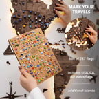 3D LED Wooden World Map 3.0 Dark Walnut - SJB-DIAMOND ELITES