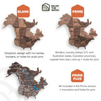 3D Wooden World Map Dark Walnut Enjoy The Wood