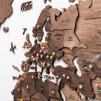 3D Wooden World Map Dark Walnut Enjoy The Wood
