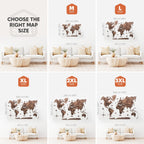 3D Wooden World Map Dark Walnut Enjoy The Wood