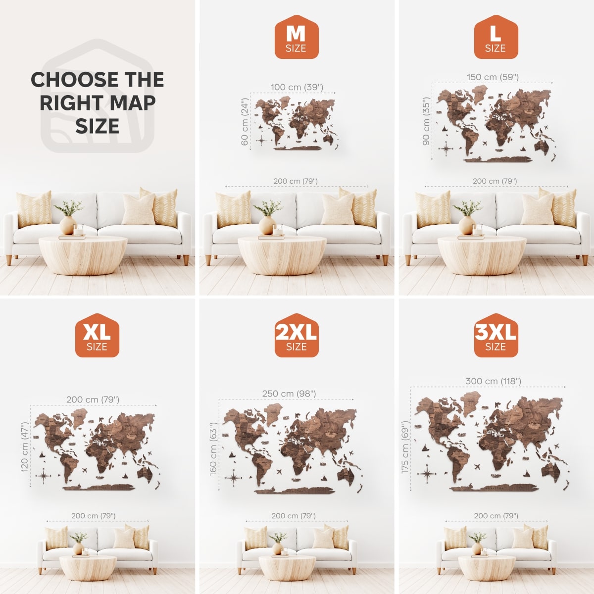 3D Wooden World Map Dark Walnut Enjoy The Wood