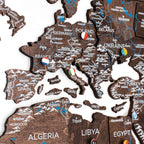 3D Wooden World Map Dark Walnut Enjoy The Wood