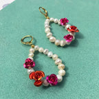 Rose Pearl Earrings + Necklace