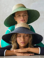 RIRI DUO Jute Straw Hat - Natural & Kelly Green | Femstylo
