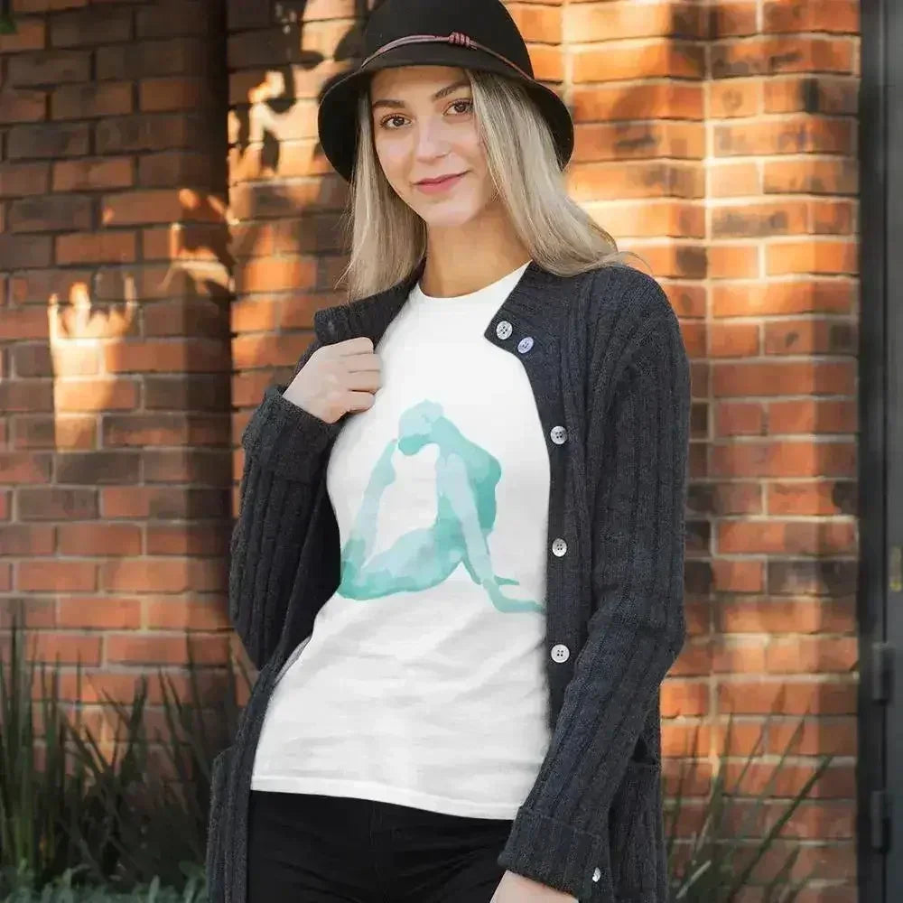 Yoga Backward Bend Print Jersey Short Sleeve Tee Femstylo