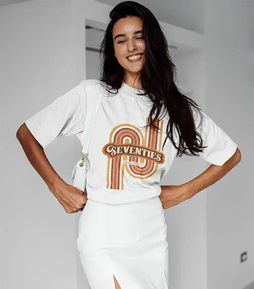 Womens Retro 70's Cotton T-Shirt - SJB-DIAMOND ELITES