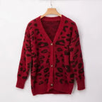 Long sleeve small cardigan leopard sweater