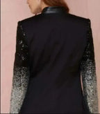 Womens Blazer with Sequins Sleeve - SJB-DIAMOND ELITES