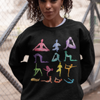 Yoga Theme Crewneck Sweatshirt THRIXINE