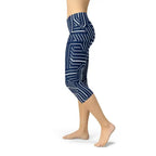 Womens Navy Blue Circuit Capri Leggings