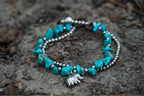 Boho Elephant Silver Stone Beaded Bracelet Set For Women