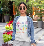 Yoga Poses Print Jersey Short Sleeve Tee Femstylo