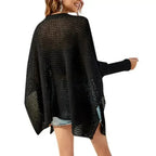 Batwing Open Knit Sweater – Oversized Box Fit | Black/White - SJB-DIAMOND ELITES