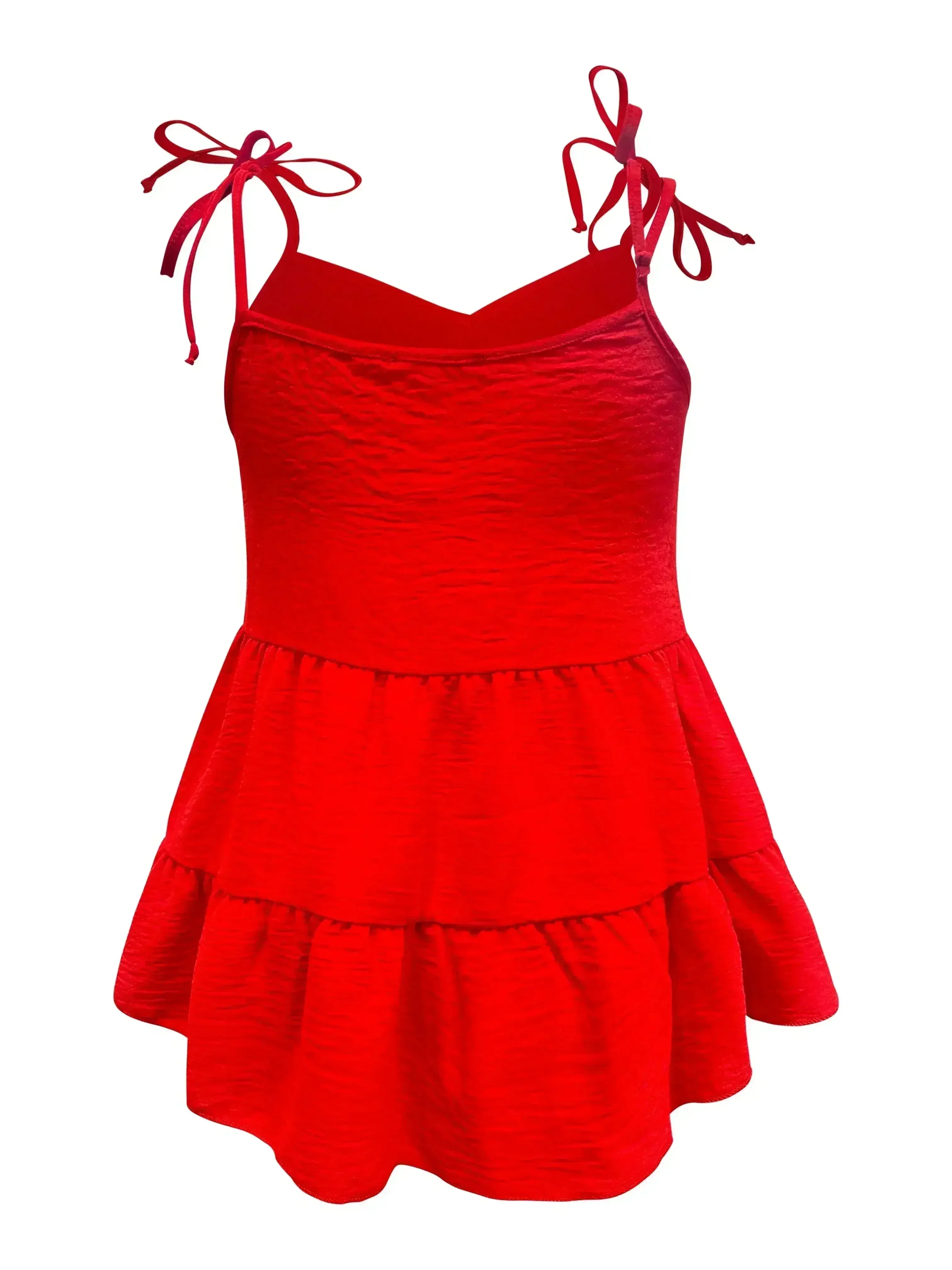 Tie-Strap Tiered Sleeveless Top - SJB-DIAMOND ELITES