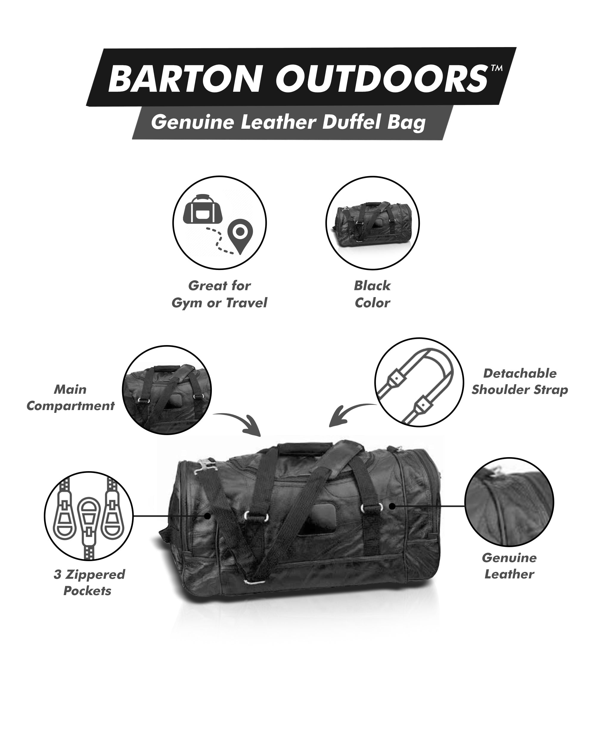 Classic 21 Leather Gym Bag - SJB-DIAMOND ELITES