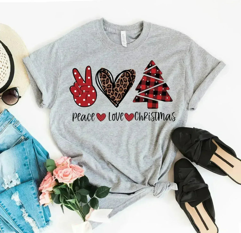 Peace Love Christmas T-shirt - SJB-DIAMOND ELITES