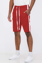 Red White Baseball Jersey Short Set