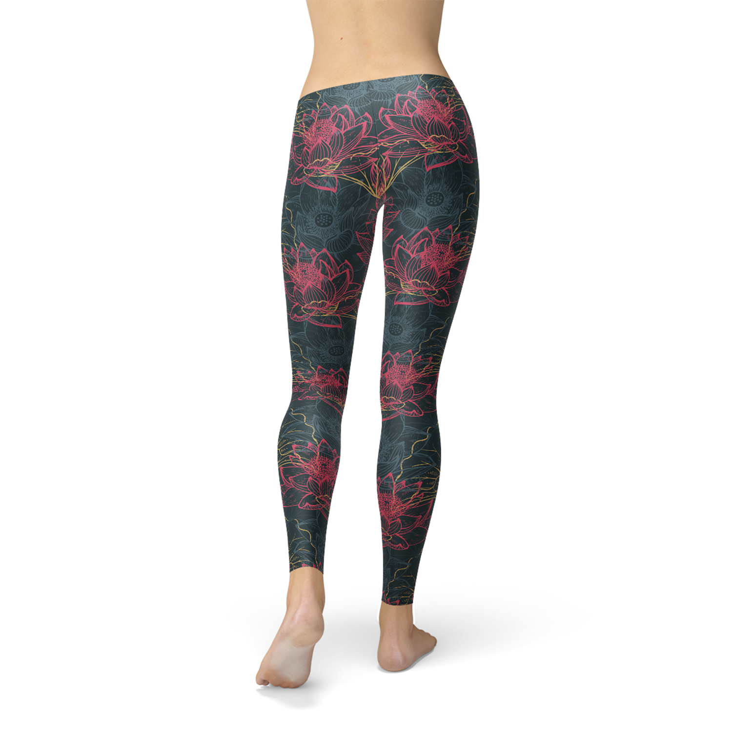 Womens Floral Lotus Leggings - SJB-DIAMOND ELITES