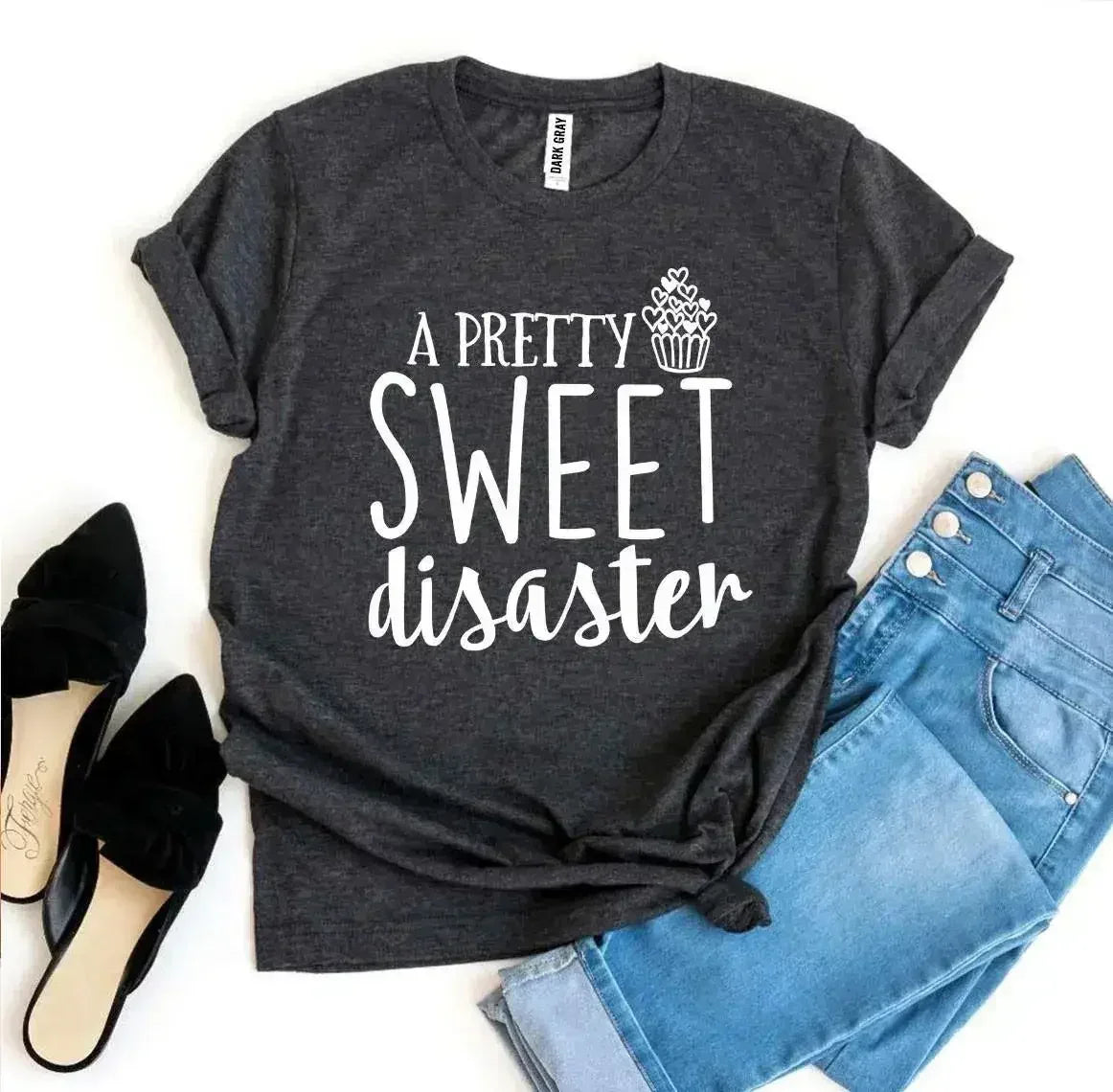 A Pretty Sweet Disaster Printed T-shirt | Premium Cotton | Bella Canvas - SJB-DIAMOND ELITES