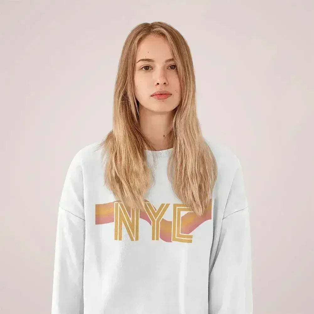 NYC Retro 70's Sweatshirt – Vintage Loose Fit Crewneck - SJB-DIAMOND ELITES