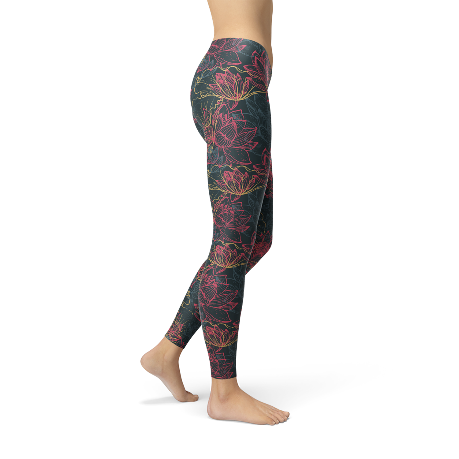 Womens Floral Lotus Leggings - SJB-DIAMOND ELITES