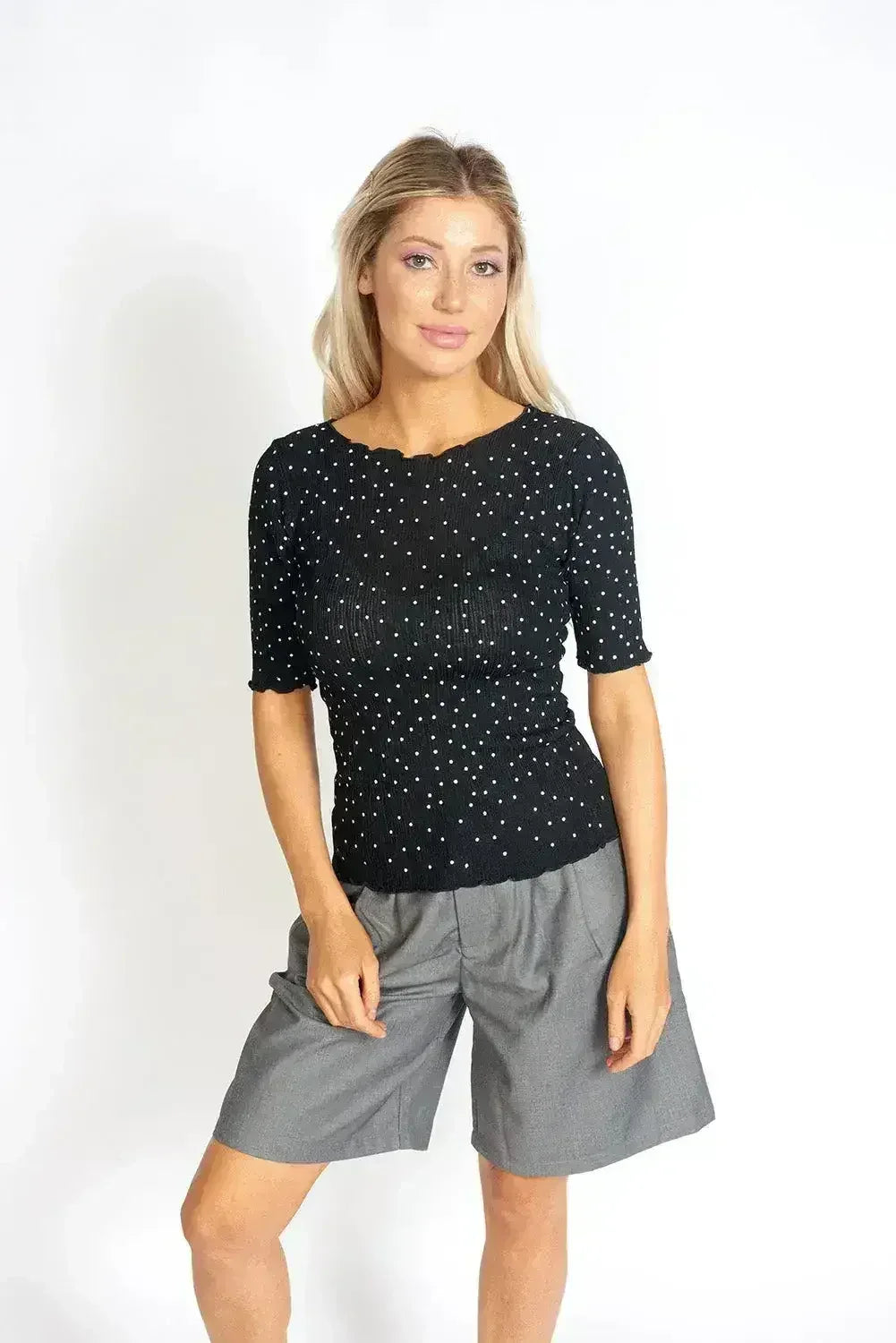 So Sweet Frill Polka Dots Top - SJB-DIAMOND ELITES