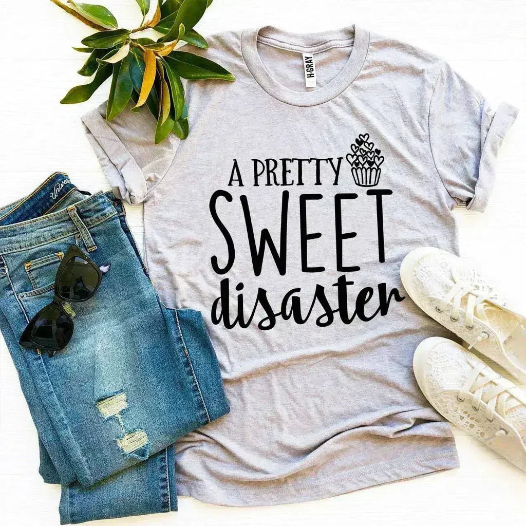 A Pretty Sweet Disaster Printed T-shirt | Premium Cotton | Bella Canvas - SJB-DIAMOND ELITES