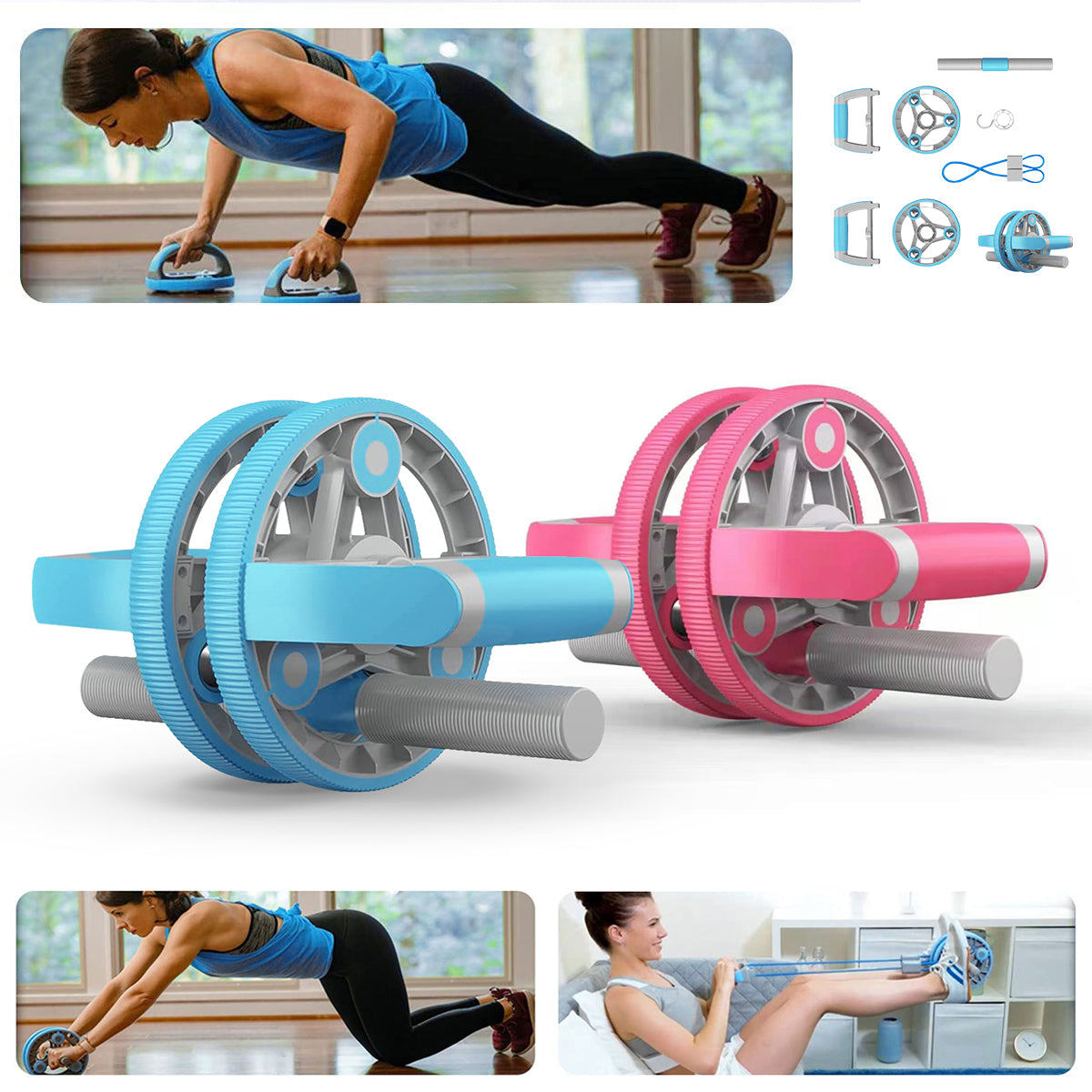 Multifunctional Abdominal Wheel Pull Strap Gym Fitness Training Set - SJB-DIAMOND ELITES