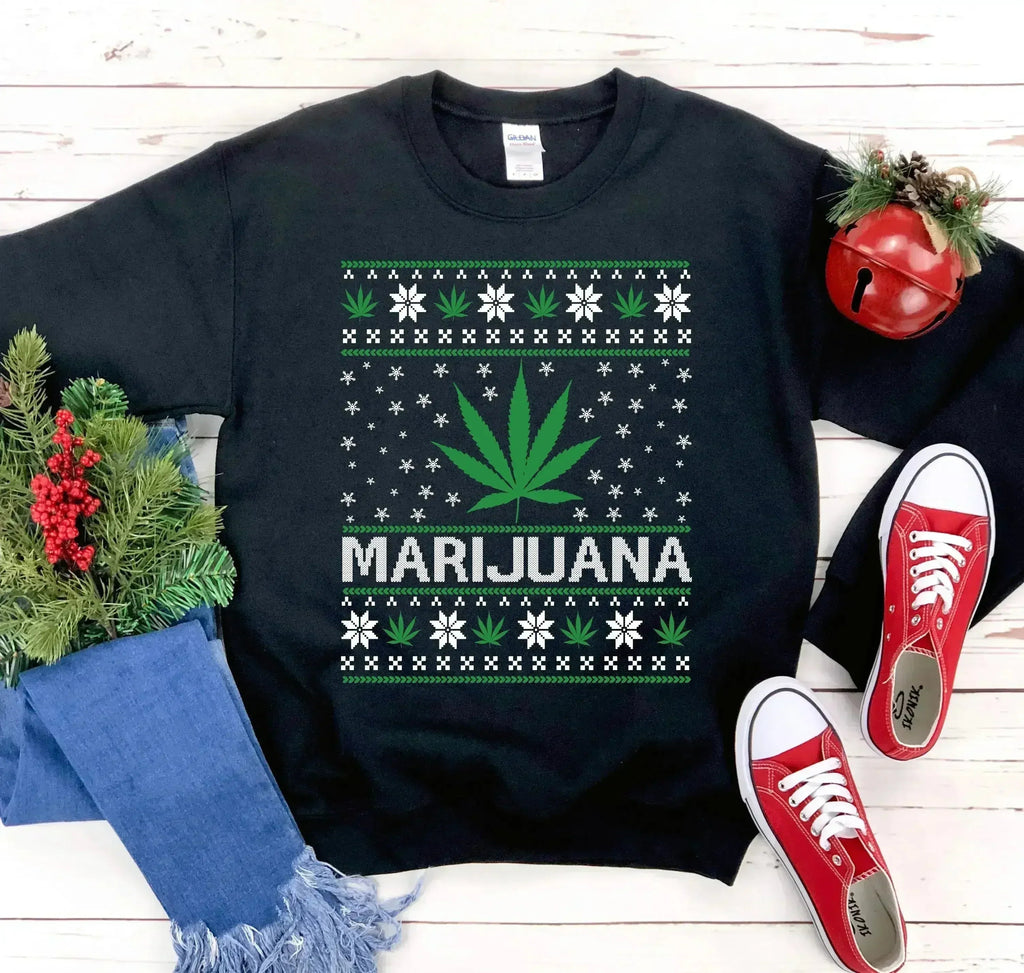 Marijuana Christmas Sweatshirt - SJB-DIAMOND ELITES