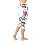 Womens Day Of The Dead Capri Leggings