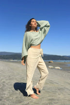 Organic Cotton Long Sleeve Crop Top - Sustainable & Handmade - SJB-DIAMOND ELITES