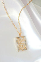 24 Karats Cubic Zirconia Chinese Dragon Necklace
