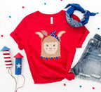 Patriotic Llama Girl T-shirt Femstylo