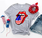 USA Lips 4th of July T-shirt - SJB-DIAMOND ELITES