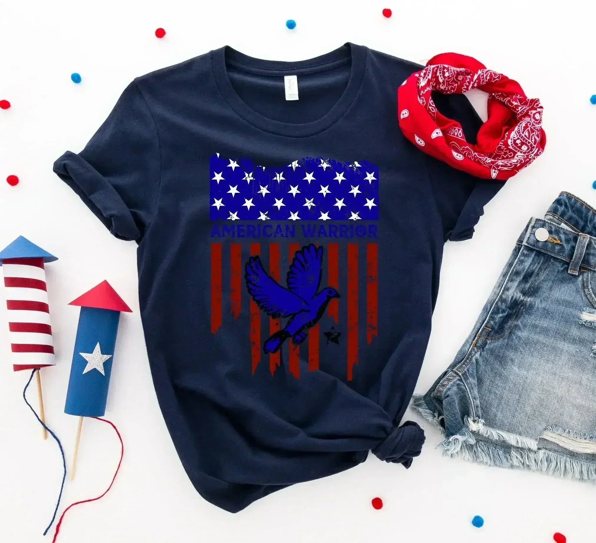 American Warrior T-shirt – Premium Ring-Spun Cotton Tee for Strength & Pride - SJB-DIAMOND ELITES