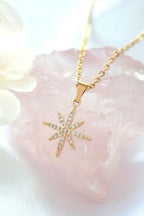 Polaris Star Necklace - 24K Gold Plated & CZ Charm | Femstylo