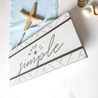Keep It Simple Summer Sign 11x5 Wooden Beach Wall Decor Modern Coastal BandsCo Straps