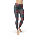 Womens Floral Lotus Leggings - SJB-DIAMOND ELITES