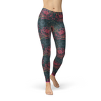 Womens Floral Lotus Leggings - SJB-DIAMOND ELITES